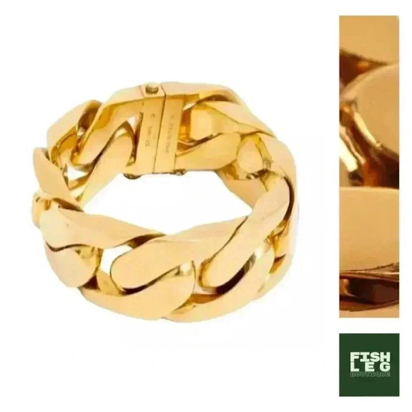 Celine Jewelry - Celine | Chunky Cuban Link ID Gold Bracelet - Gold / Sz M